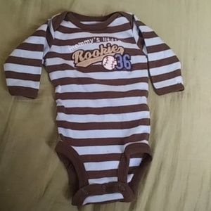 Blue and brown onesie